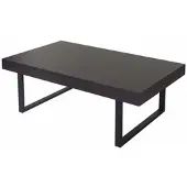 Mendler Couchtisch Kos T576, Wohnzimmertisch 40x110x60cm MVG- Wenge, dunkle Metall-Füße