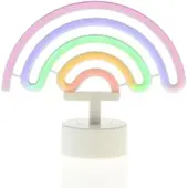 SATISFIRE LED NEON Figur REGENBOGEN - Neonlicht - H: 19cm - Batterie oder USB Betrieb - stehend - bunt