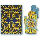 Excelsa Küchentextilien-Set 2-Teilig Trinacria Baumwolle Bunt