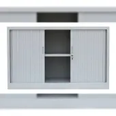 LÜLLMANN Querrollladenschrank Sideboard Stahl Aktenschrank Rolladenschrank grau (HxBxT) 750x1200x460mm 555120