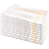 Bertsch Hotelwäsche 10er Set Geschirrhandtuch aus Halbleinen, kariert, gelb-weiss, 50x70cm