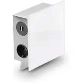 Wipo Mira Quad Glas USB, Aufbausteckdosenelement, Edelstahl/Glas weiß