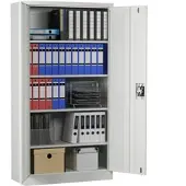 Midori Aktenschrank Büroschrank Metallschrank Flügeltürenschrank Lagerschrank 4 Böden Grau