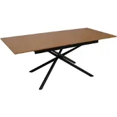 Mendler Esszimmertisch HWC-O57, Ausziehtisch Esstisch, Eisen MDF ausziehbar 160-200x90cm Walnuss-Optik