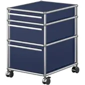USM United Soft USM Haller Rollcontainer, mit drei Schubladen Stahlblau