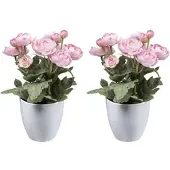 Creativ Green Kunstblume "Ranunkel", gelb (hellgelb), H:20cm Ø:15cm, Polyester, Kunstpflanzen, Kunstblume