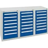 Stumpf Schubladenschrank Serie T-100/35-3, 21 Schubladen enzianblau (18x100, 3x200mm)