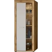 Die Möbelfundgrube Vitrine mit Glastür weiß Wotan Eiche Breite 60 cm - JAM