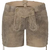 Spieth & Wensky Lederhose "Barbie", Damen, Gr. 42, N-Gr, beige (lombok, st 0761 natur), Obermaterial: 100% Lammleder LEL., festlich, slim fit, Hosen Lederhose, mit Stickereien