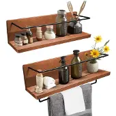 Mein-Regal Hängeregal Kim Set 2 Stk. Natur 40x10x10 cm, Wandregal, Dekoregal
