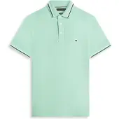Tommy Hilfiger Tipped Slim Fit Polo Crushed Mint Größe: M | Poloshirts Outlet | Herren | Cyan