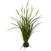Creativ Green Kunstgras "Miscanthus im Erdballen", grün, H:75cm, Obermaterial: 100% Polyethylen, Kunstpflanzen, Kunstgras