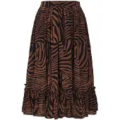 MADELEINE Sommerrock "Faltenrock Midirock mit Zebra-Print" Zebra-Print