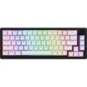 HATOR Skyfall Wireless 65, Verkabelt & Kabellos, USB + RF Wireless + Bluetooth, Mechanischer Switch, QWERTY, RGB-LED, Schwarz, Weiß