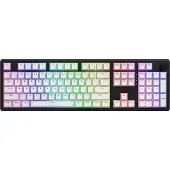 HATOR Skyfall Wireless 100, Verkabelt & Kabellos, USB + RF Wireless + Bluetooth, Mechanischer Switch, QWERTY, RGB-LED, Schwarz, Weiß