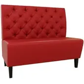 BIG Möbel Gastro Sitzbank Paris | 140 cm breit | Kunstleder Rot | Chesterfield | Dinerbank