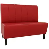 BIG Möbel Gastro Sitzbank Paris | 140 cm breit | Kunstleder Rot | Vertikal | Dinerbank