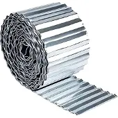 Relaxdays Rasenkante, 5 m x 14 cm, verzinktes Metall, Rolle, flexible Beeteinfassung, Umrandung für Beet & Rasen, silber