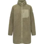 Derbe Damen Fleecejacke Kuschelby Long Hellgrün Oliv Teddy