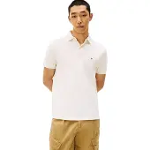 Tommy Hilfiger Polo Creme 2-Knopf normale Passform einfarbig