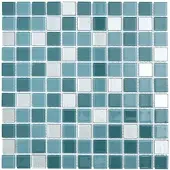 Premium Mosaic Glasmosaik Türkis 30x30 cm glanz MOS25MIX12