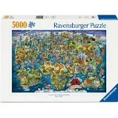 Ravensburger Puzzlespiel - 5000 Teile - Illustriert World Map - - One Size - Puzzlespiele