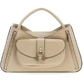 GUESS Jeans Jessa Satchel taupe G-Schnalle Frontzips