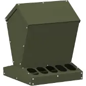 vidaXL Hühnerfütterer Olive Grün 30 x 30 x 39 cm Kaltgewalzter Stahl