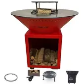 Grill'Chic Privilege Pack Brasero Classique Acier 103 Rouge Double Cuve