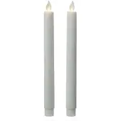 MARELIDA LED Stabkerzen Tafelkerzen bewegliche Flamme H: 24cm 2er Set weiß