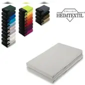 EXKLUSIV HEIMTEXTIL Doppelpack Jersey Spannbettlaken Premium Silber 200 x 220 cm
