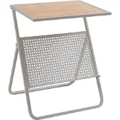 En.casa Beistelltisch mit Zeitungsablage Jäller 48x40x30 cm Beige/Eicheoptik