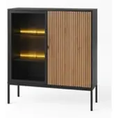 Möbel Kraft Vitrine , schwarz , Maße (cm): B: 104 H: 126