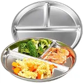 OEM Edelstahl-Essborden 23cm, portioniert, teilbar, mikrowellengeeignet
