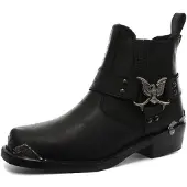 Grinders Herren Schwarze Cowboy Biker Stiefel - Eagle Lo