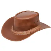 Infinity Leather Cowboy Outback Australischer Buschhut aus echtem Leder