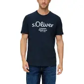 s.Oliver Herren T-Shirt - Basic, Logoprint, Rundhals, Baumwolle