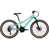 Bikestar Kinder Jugend Mountainbike 24 Zoll ab 9 Jahre | Hartail MTB Scheibenbremse Federgabel | Weiß Türkis