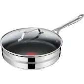 Tefal Schmorpfanne "Jamie Oliver Cook Smart, Ø 25 cm, Pfanne Induktion, Thermo-Signal" Edelstahl Antihaftversiegelung, geeignet für alle Herdarten, E31033