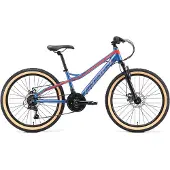 Bikestar Kinder Jugend Mountainbike 24 Zoll ab 9 Jahre | Hartail MTB Scheibenbremse Federgabel | Blau Grün