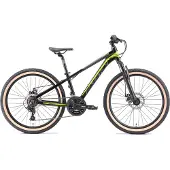 Bikestar Kinder Jugend Mountainbike 24 Zoll ab 9 Jahre | 21 Gang Hardtail MTB Sport Scheibenbremse Federgabel | Schwarz Grün