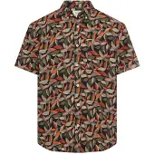Camel active Kurzarmhemd mit floralem Muster und Button-Down-Kragen