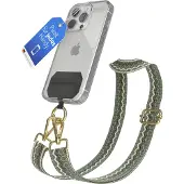 EAZY CASE - Handykette Universal Pad zum Umhängen, kompatibel mit jedem Handy, Kette mit Hülle, Handyband Wave Style in Grün
