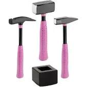 PICARD Pink Edition Set Latthammer geraut + Schlosserhammer + Fäustel | Gravur möglich