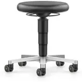 BIMOS ESD Hocker mit Rollen, Kunstleder schwarz, Sitzhöhe 450-650 mm