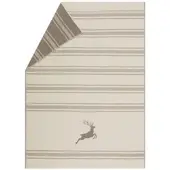 David Fussenegger Wohndecke Luca 'Hirsch/Streifen' 140 x 200 cm Rohweiß