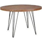 Wohnling Design Esszimmertisch BAGLI rund Ø 120 x 78 cm Sheesham Massiv-Holz Landhaus Esstisch braun Tisch für Esszimmer Küchentisch 4 Personen