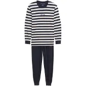 Tom Tailor Schlafanzug "Milos" 2 tlg. Langarm, Rundhalsausschnitt, gestreift, basic, Baumwolle