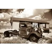 Papermoon Fototapete "Rosty Truck", bunt, B:2,5m L:1,86m, Vlies, Tapeten, Fototapete