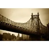 Papermoon Fototapete "New Yorker Brücke", bunt, B:4m L:2,6m, Vlies, Tapeten, Fototapete